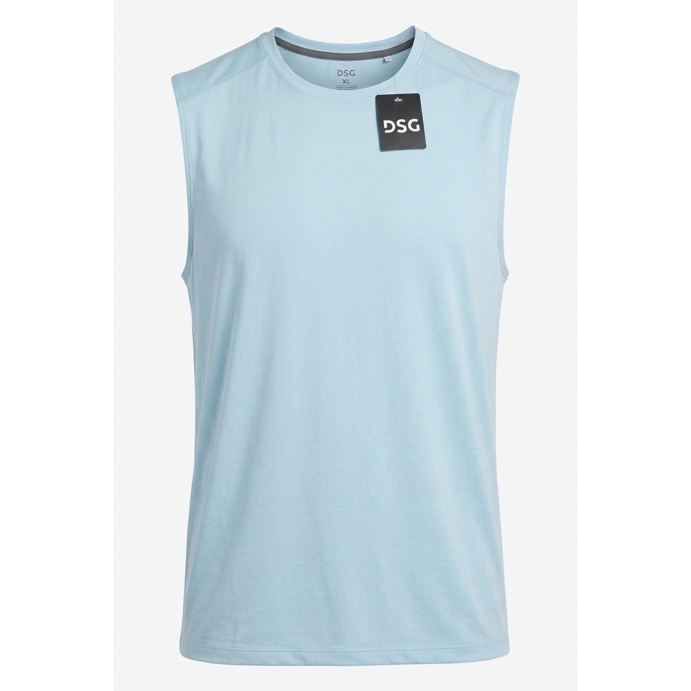 DSG Mens Movement Tank Blue Chalk Heather XXL Moisture Wicking Gym Shirt NEW